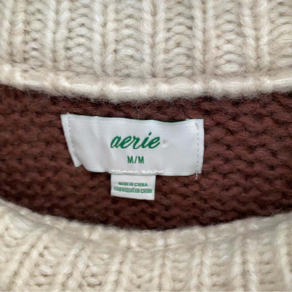 Aerie Fair Isle Oversized Chunky Knit Sweater Size Medium - Picture 4 of 6